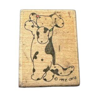 Stampassions 1992 Vintage BAILEY! C1028 Dog Puppy Wood Mounted Rubber Stamp Pet